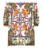 Dolce & Gabbana Printed Off-the-shoulder Cotton Top