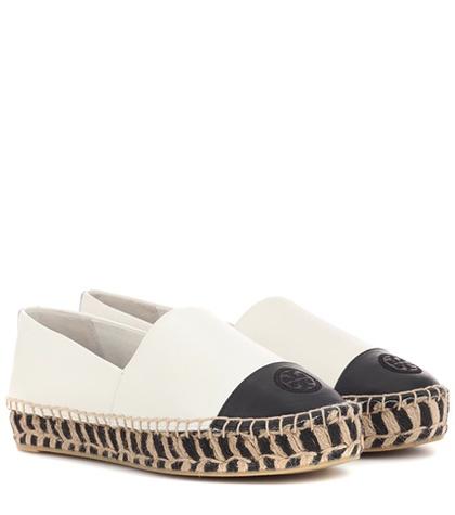 Tory Burch Leather Platform Espadrilles