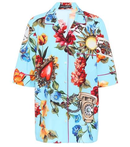 Dolce & Gabbana Printed Cotton And Silk Shirt