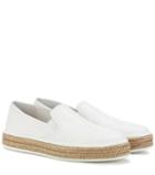 Barrie Leather Espadrille-style Slip-on Sneakers