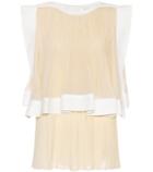 Chlo Silk Blend Pleated Top