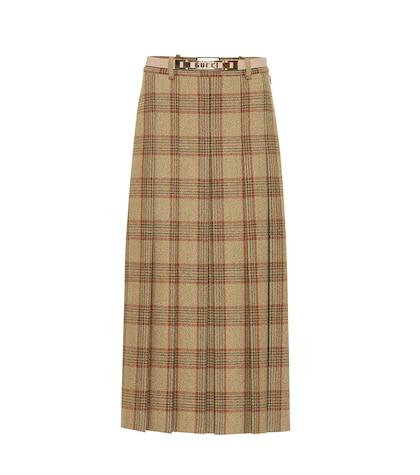 Gucci Checked Wool Skirt