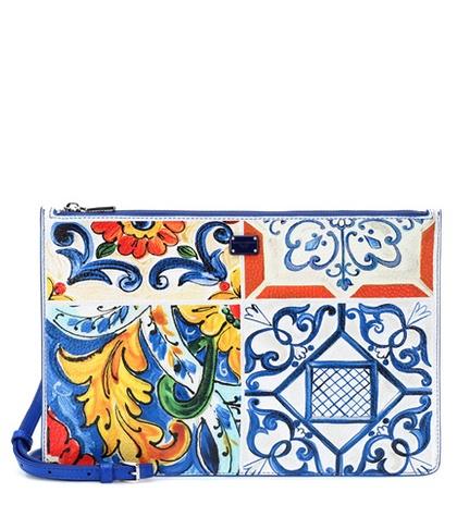 Dolce & Gabbana Printed Leather Pouch