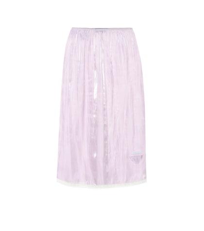 Prada Lace-trimmed Silk Charmeuse Skirt