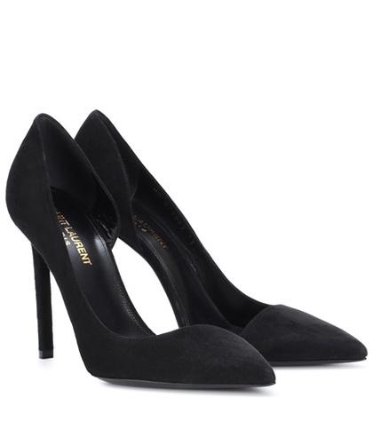Saint Laurent Anja 105 D'orsay Suede Pumps