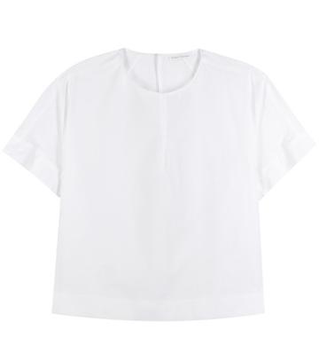 7 For All Mankind Gio Cropped Cotton Blouse