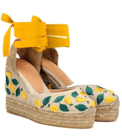 Castaer Carina Embroidered Wedge Espadrilles