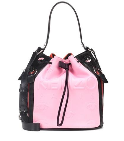 Kenzo Kombo Leather-trimmed Bucket Bag