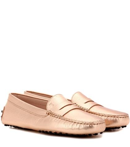 Jimmy Choo Gommino Metallic Leather Loafers