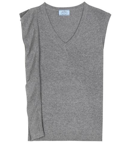 Charlotte Olympia Sleeveless Asymmetrical Wool And Cashmere Sweater