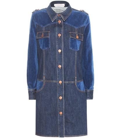 See By Chlo Denim And Velvet Dress