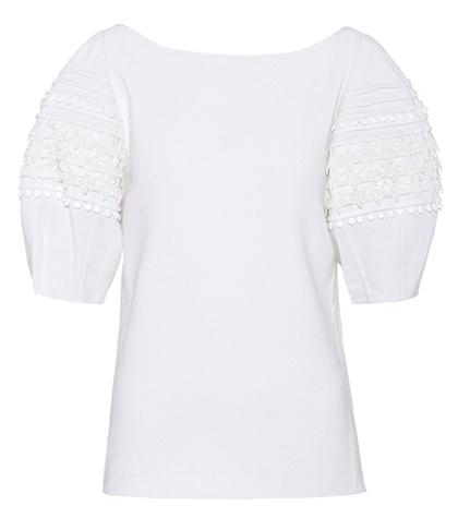 Oscar De La Renta Wool Crêpe Top