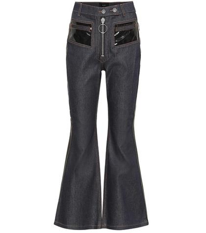 Ellery Vinyl-embellished Flared Jeans