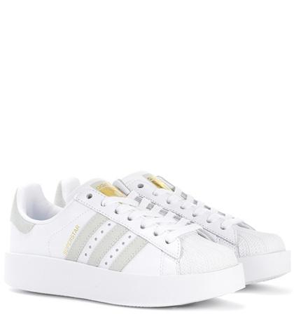 Self-portrait Superstar Bold Leather Sneakers