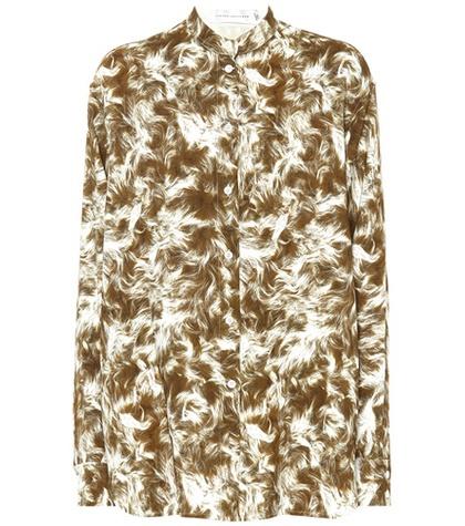 Victoria Beckham Printed Jersey Grandad Shirt