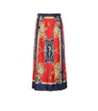 Gucci Printed Silk-twill Midi Skirt