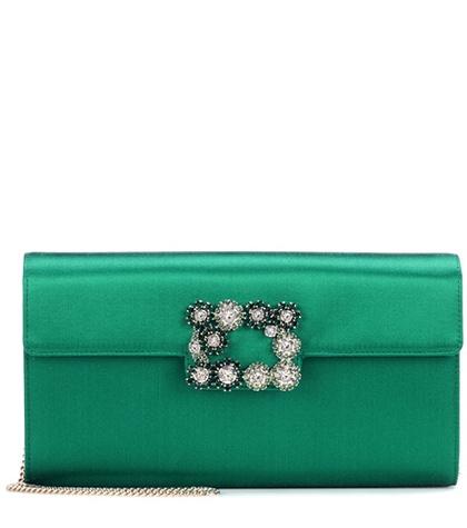 Alexander Mcqueen Evening Evelope Flowers Satin Clutch