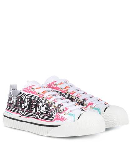Burberry Doodle Printed Leather Sneakers
