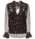 Self-portrait Printed Silk Blouse
