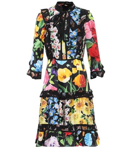 Balenciaga Floral-printed Silk Satin Dress