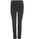 Paige Hoxton Crop Rollup Distressed Skinny Jeans