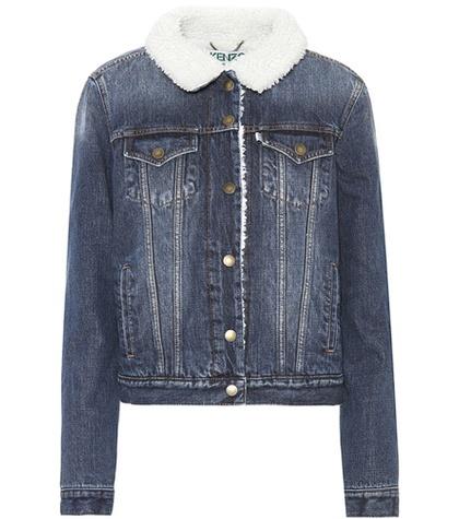 Kenzo Denim Jacket With Faux-fur Trim