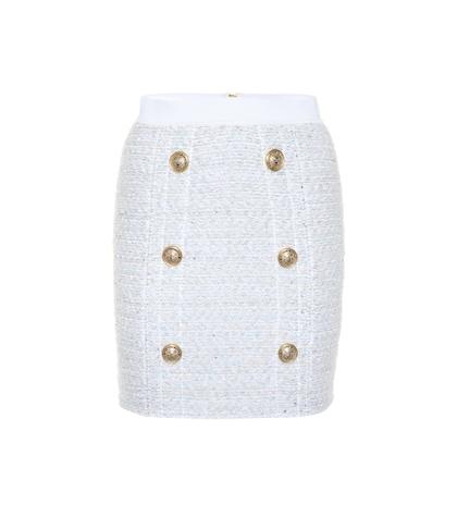 Balmain Exclusive To Mytheresa – Metallic Bouclé Miniskirt