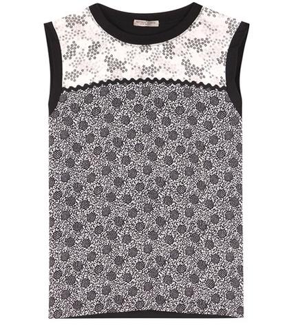 Oscar De La Renta Printed Silk Blouse