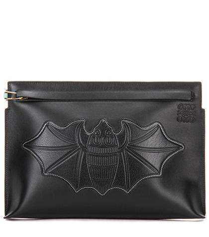 Roger Vivier Bat T Leather Clutch