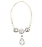 Miu Miu Faux Pearl And Crystal Necklace