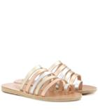 Oliver Peoples Niki Metallic Leather Sandals