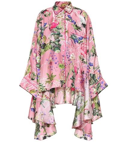 Versace Printed Silk Satin Top