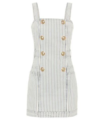 Balmain Striped Denim Dress