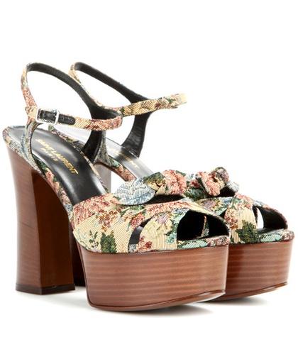 Saint Laurent Candy 80 Jacquard Platform Sandals