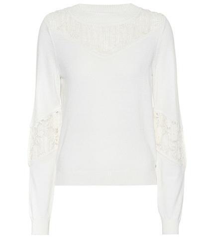 See By Chlo Lace Wool And Cotton Sweater