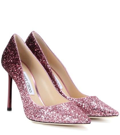 Jimmy Choo Romy 100 Glitter Pumps