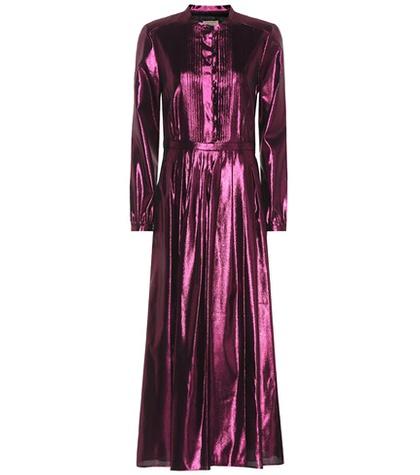 Burberry Metallic Silk-blend Maxi Dress