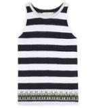 Tory Burch Jackie Embellished Striped Tank Top