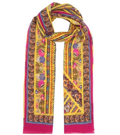 Etro Mixed Border Silk Scarf