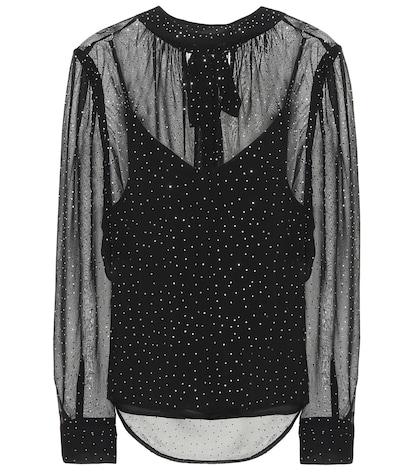 Veronica Beard Melling Dotted Silk Top