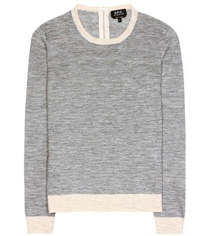 A.p.c. Striped Long-sleeved Linen Top