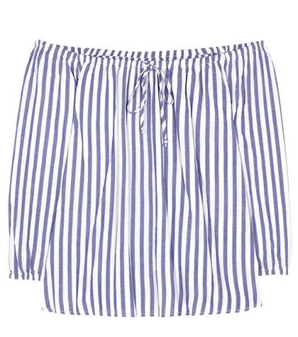 Velvet Jene Striped Off-the-shoulder Top