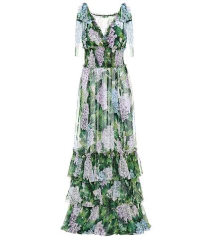 Dolce & Gabbana Printed Silk Maxi Dress
