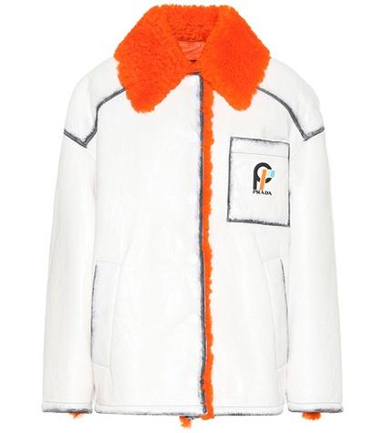 Prada Shearling-trimmed Leather Jacket