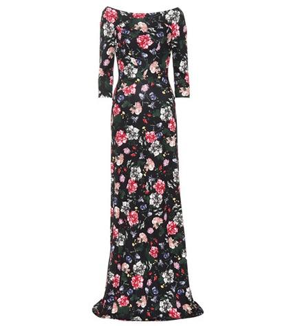 Erdem Valentina Floral-printed Ponte Gown