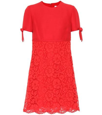 Valentino Lace And Crêpe Minidress