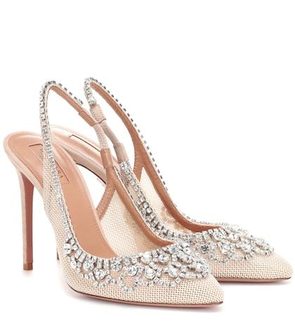 Aquazzura Marahani 105 Mesh Slingback Pumps