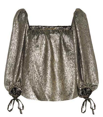 Saint Laurent Silk-blend Lamé Top