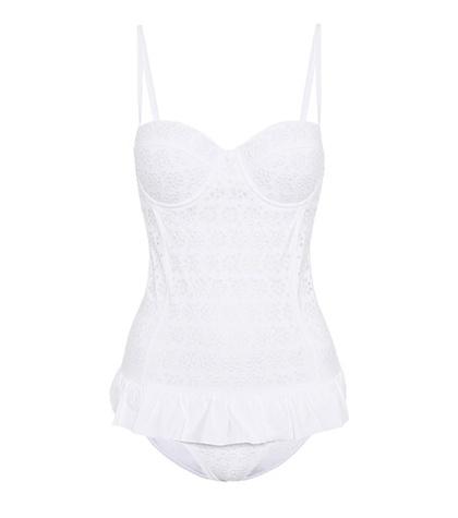 Tory Burch Broderie Anglaise Flounce Swimsuit