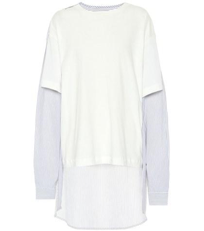 Mm6 Maison Margiela Dipped-hem Cotton Top